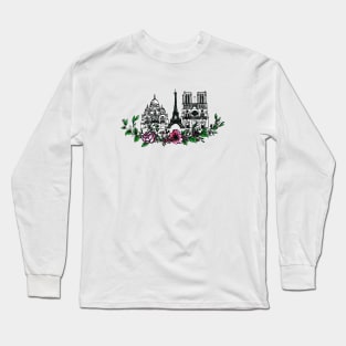 Paris Icons - Floral Long Sleeve T-Shirt